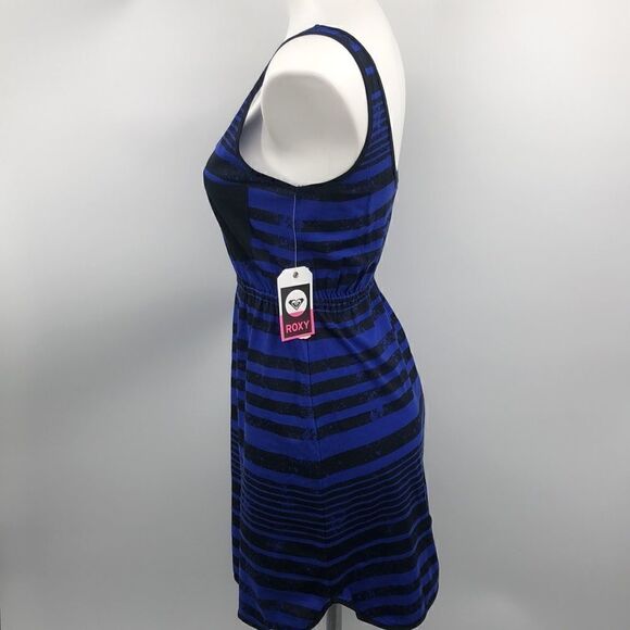 Roxy sleeveless black blue striped tank dress - Picture 4 of 6